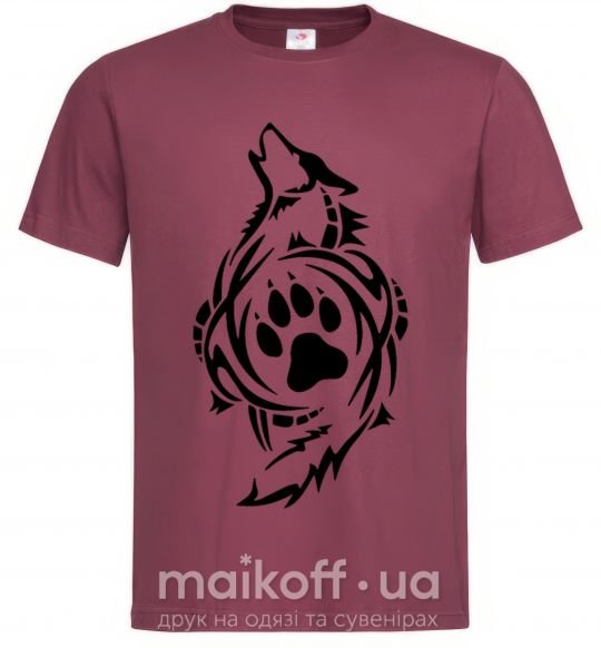 Мужская футболка Волк символ Бордовый фото