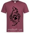 Мужская футболка Волк символ Бордовый фото