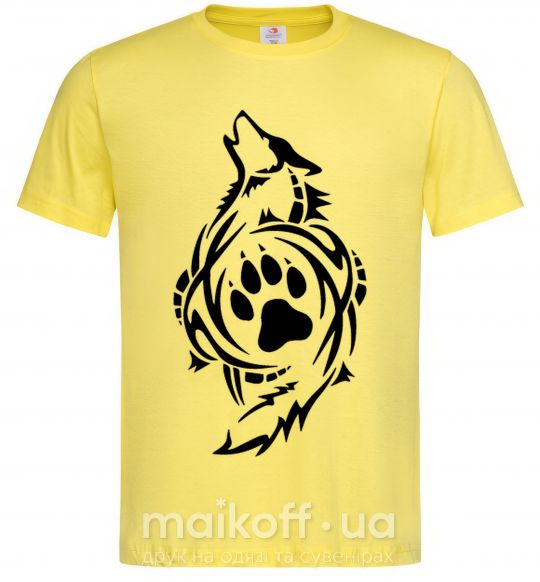 Мужская футболка Волк символ Лимонный фото
