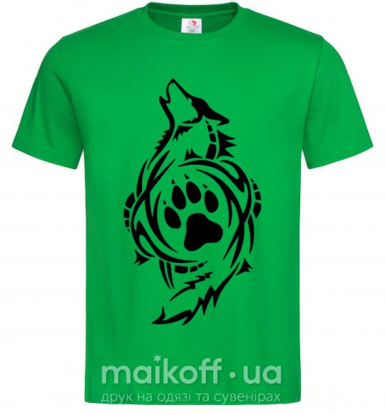 Мужская футболка Волк символ Зеленый фото