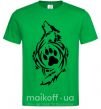 Чоловіча футболка Волк символ Зелений фото