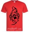 Мужская футболка Волк символ Красный фото