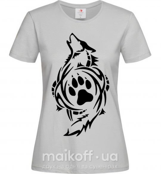 Жіноча футболка Волк символ Сірий фото