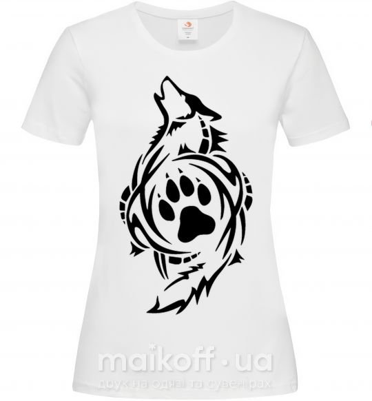 Женская футболка Волк символ Белый фото