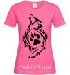 Жіноча футболка Волк символ Яскраво-рожевий фото