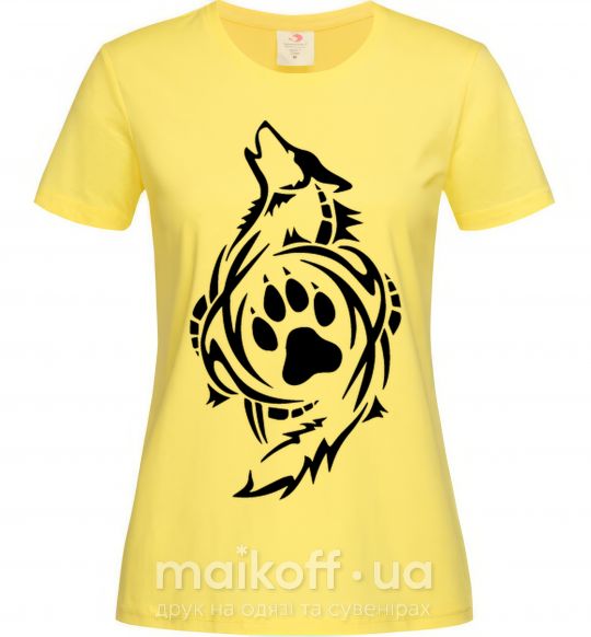 Жіноча футболка Волк символ Лимонний фото