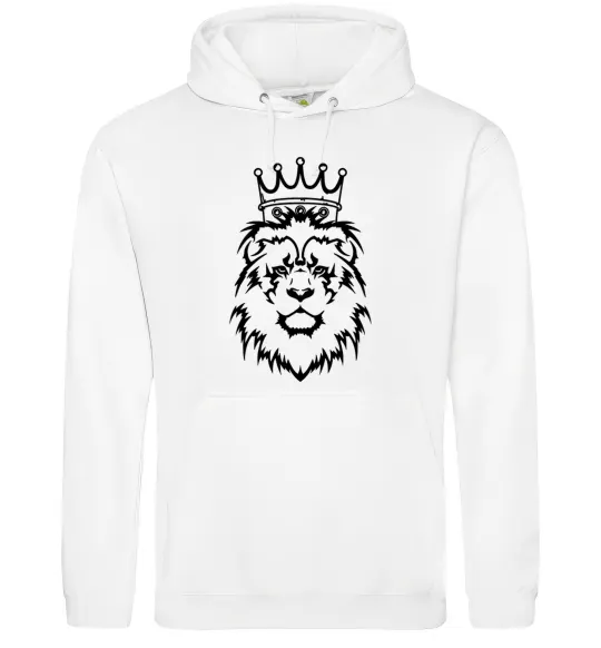 Мужская толстовка (худи) Лев король Белый фото