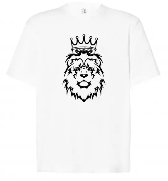 Футболка Оверсайз Лев король Білий фото
