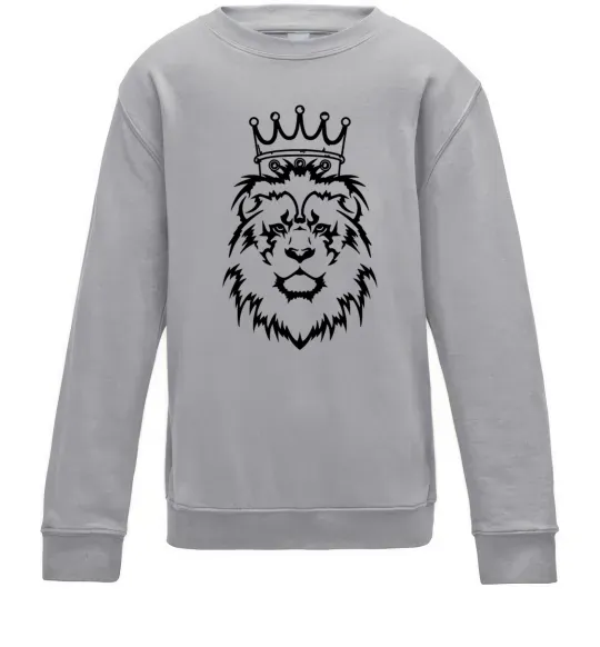 Детский Свитшот Лев король Серый меланж фото