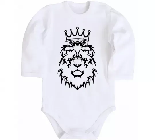 Дитячий бодік Лев король Білий фото
