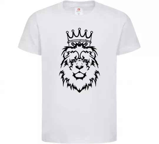 Дитяча футболка Лев король Білий фото