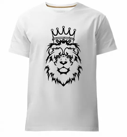 Чоловіча преміум футболка Лев король Білий фото