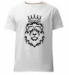 Чоловіча преміум футболка Лев король Білий фото