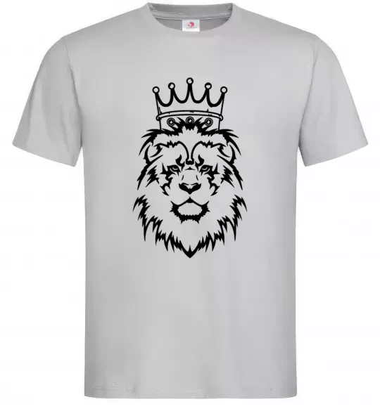 Мужская футболка Лев король Серый фото