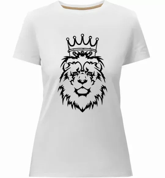 Женская премиум футболка Лев король Белый фото