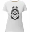 Женская премиум футболка Лев король Белый фото