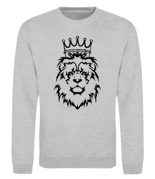 Свитшот Лев король Серый меланж фото