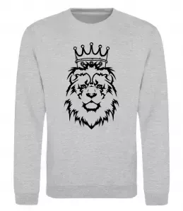 Свитшот Лев король Серый меланж фото