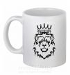 Чашка керамічна Лев король Білий фото