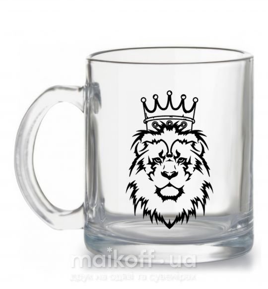 Чашка скляна Лев король Прозорий фото