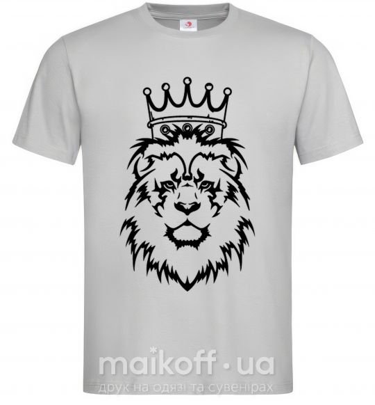 Мужская футболка Лев король Серый фото