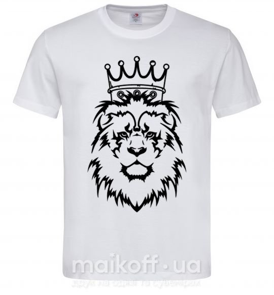 Чоловіча футболка Лев король Білий фото