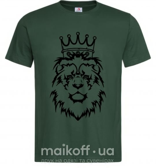 Чоловіча футболка Лев король Темно-зелений фото