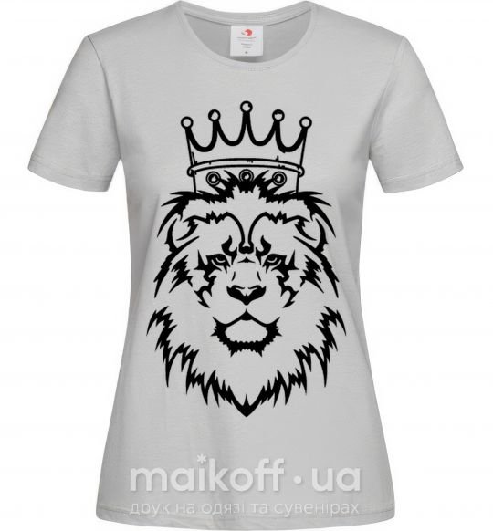 Жіноча футболка Лев король Сірий фото