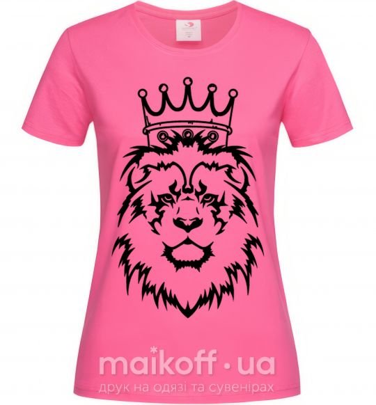 Женская футболка Лев король Ярко-розовый фото