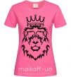 Женская футболка Лев король Ярко-розовый фото