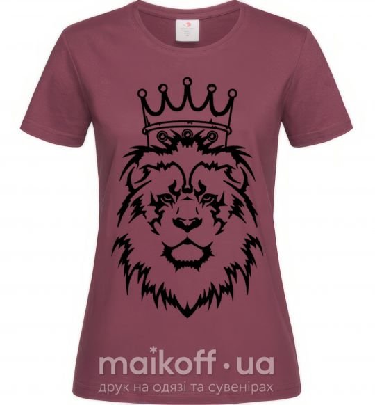 Женская футболка Лев король Бордовый фото