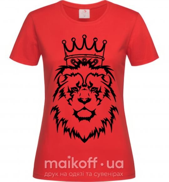 Женская футболка Лев король Красный фото