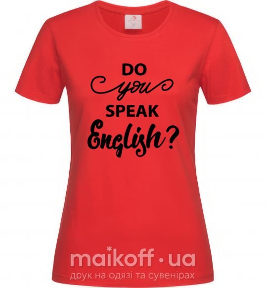 Жіноча футболка Do you speak english Червоний фото