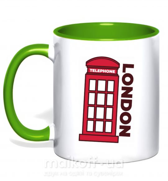 Чашка с цветной ручкой London Зеленый фото