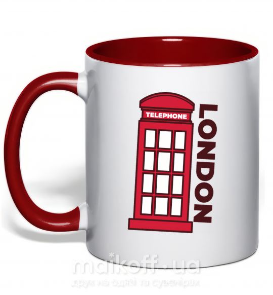 Чашка с цветной ручкой London Красный фото