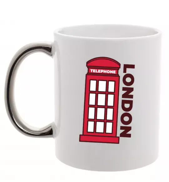 Чашка с цветной ручкой London Серебро фото