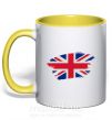 Чашка з кольоровою ручкою Флаг Англии Сонячно жовтий фото