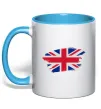 Чашка с цветной ручкой Прапор Англії Голубой фото