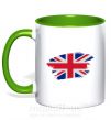 Чашка з кольоровою ручкою Флаг Англии Зелений фото