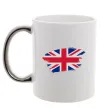 Чашка с цветной ручкой Прапор Англії Серебро фото