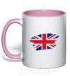 Чашка з кольоровою ручкою Флаг Англии Ніжно рожевий фото