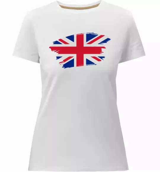 Женская премиум футболка Прапор Англії Белый фото