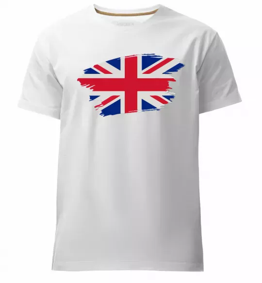 Мужская премиум футболка Прапор Англії Белый фото
