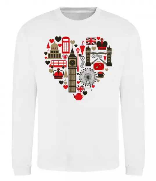 Світшот Серце Англія Білий фото