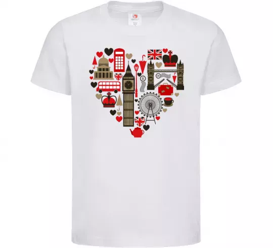 Детская футболка Серце Англія Белый фото