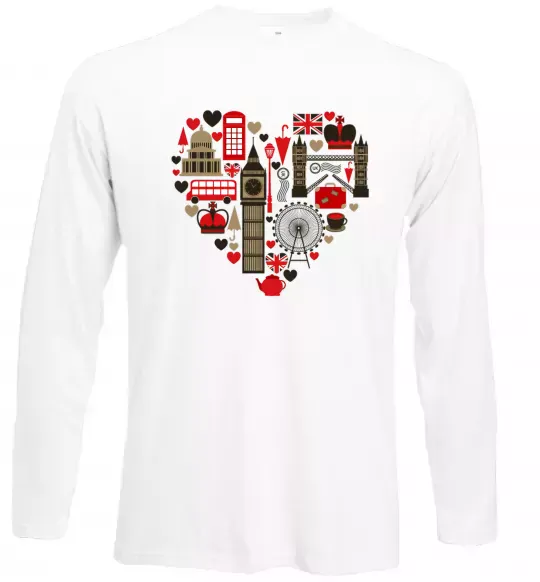 Лонгслив Серце Англія Белый фото