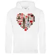 Чоловіча толстовка (худі) Серце Англія Білий Чоловіча толстовка (худі) Серце Англія Білий фото