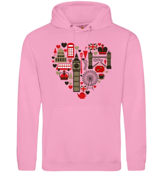 Жіноча толстовка (худі) Серце Англія Рожевий фото