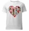 Мужская премиум футболка Серце Англія Белый фото