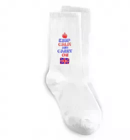 Носки Keep Calm And Say Cheese Белый фото